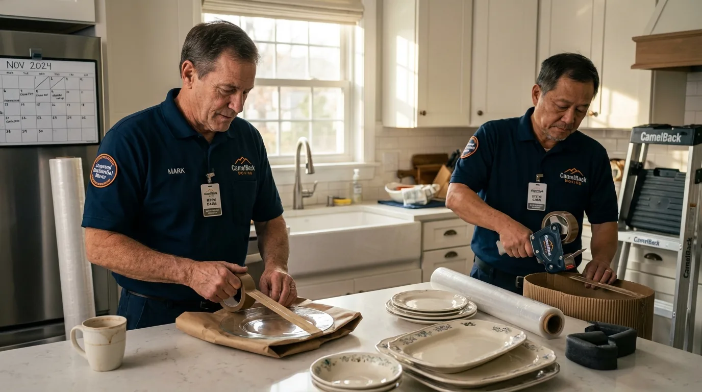 Professional crew packing kitchen dishware in Beavercreek, OR